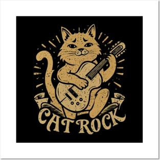 meow,rock, and guitar Posters and Art